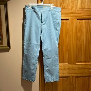 Loft Ladies Girlfriend Chino Scalloped bottom cotton pants